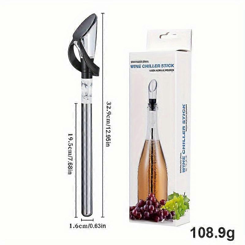 エアレーターポアラー付きステンレス製ワインチラースティック - カクテル用304ステンレス鋼ワイン冷却ロッド、KTV用クイックフリーズバーアクセサリー、ホーム