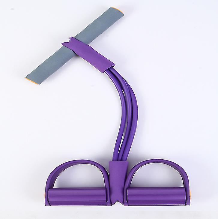 パープル4pcsレジスタンスプルロープエクササイザーローワーベリーバンドホームジムスポーツトレーニングAz14296