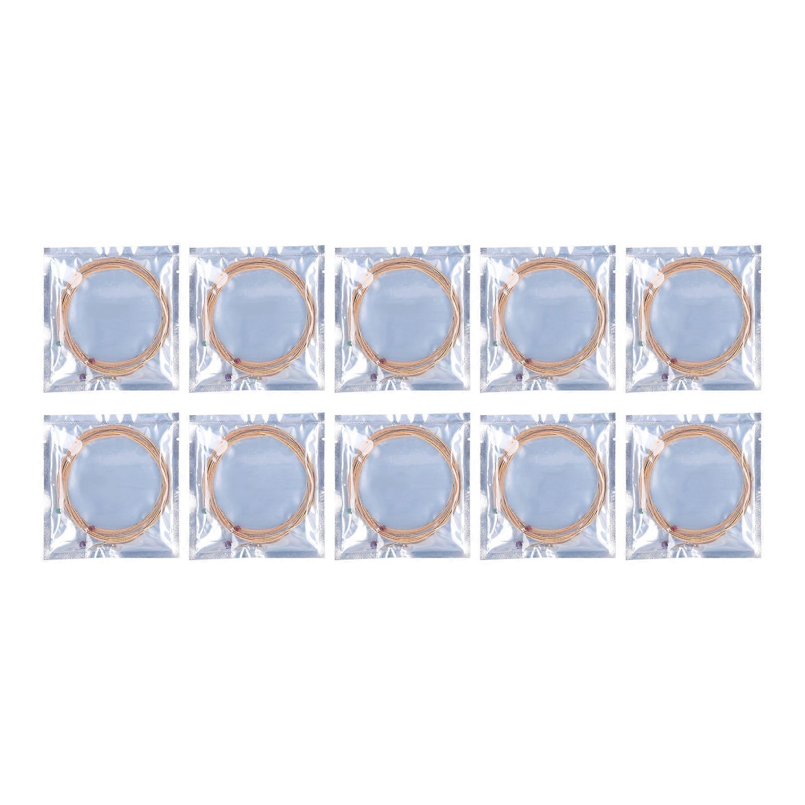 10 Sets Acoustic Guitar Strings Steel Core Rustproof 6string Replacement With Color Beads