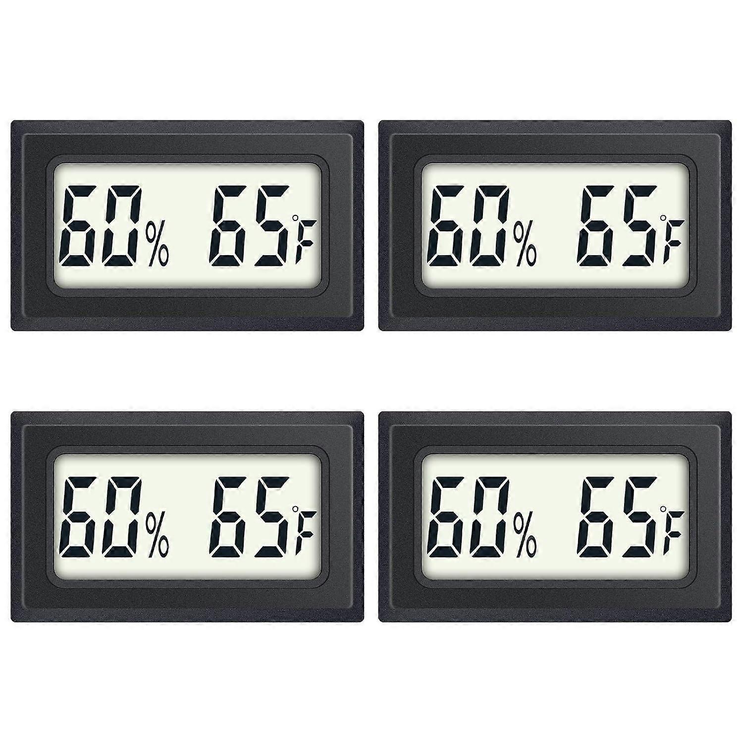 4-Pack Reptile Thermometer Mini Digital Humidity Temperature Meters Gauge Indoor Hygrometer Thermome