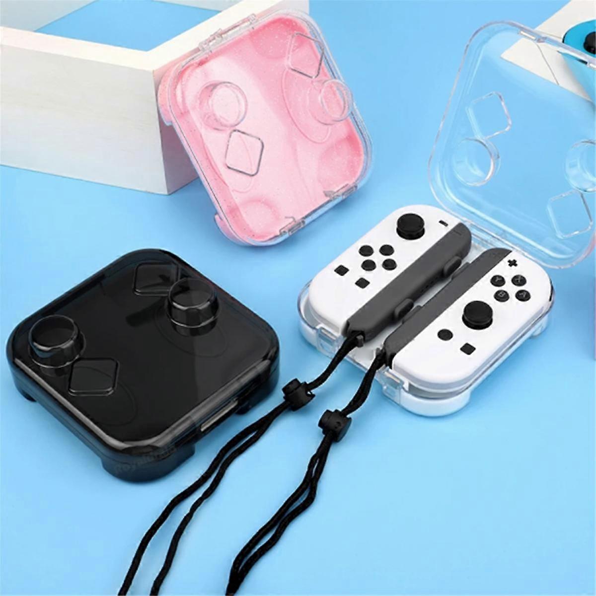 Transparent Storage Case for Switch/OLED Joy-Cons Handle Storage Box Dust-Proof High-Permeability Handle Storage Black
