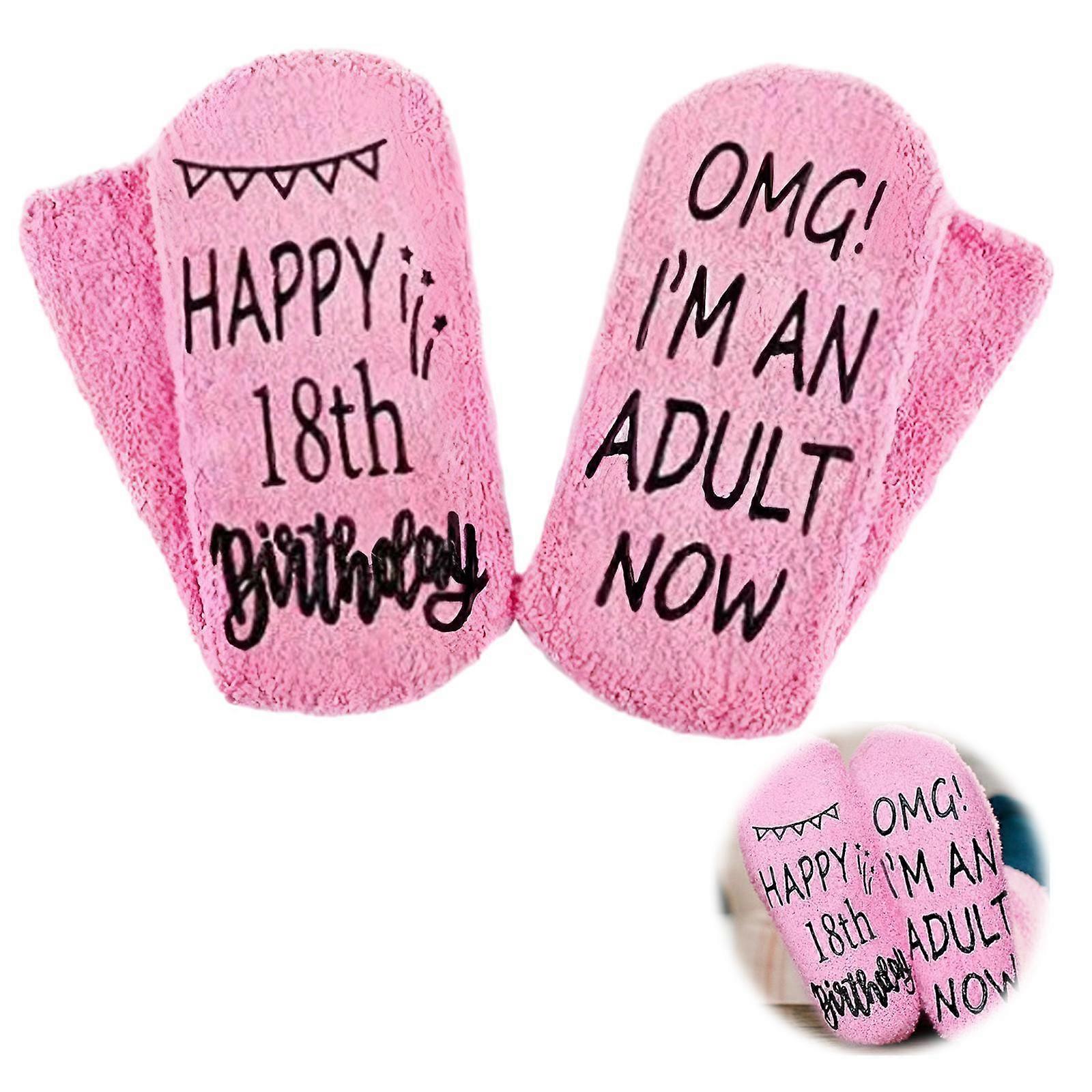 18歳の誕生日足底レターソックス-ピンク