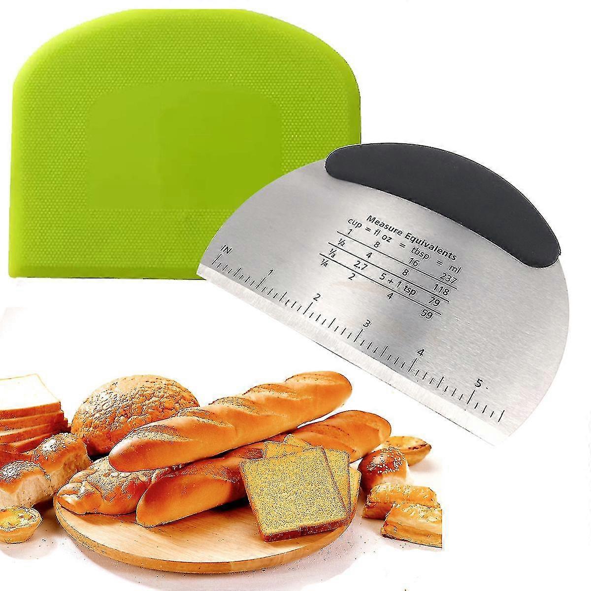 2pcs Dough Scraper, Food Grade Plastic, Non-sticky