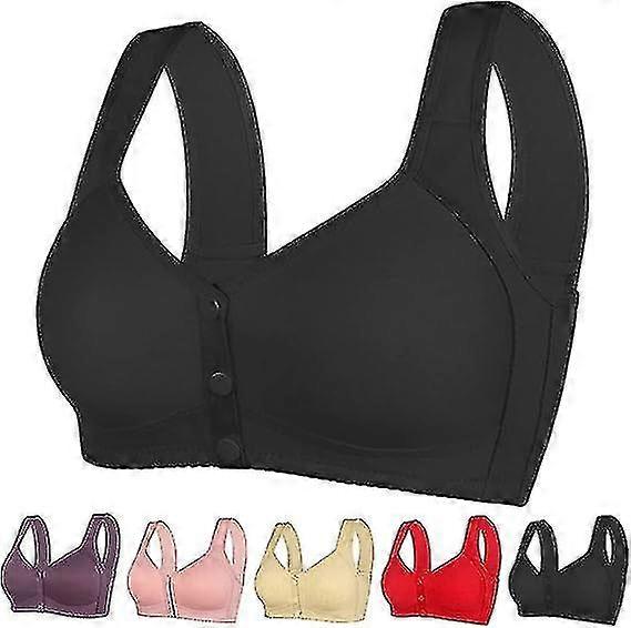 Daisy Bra Front Closure, Women's Daisy Bra, Front Snaps Button Bras No Underwire Push Up High Support Sports Push Up Bra Tw