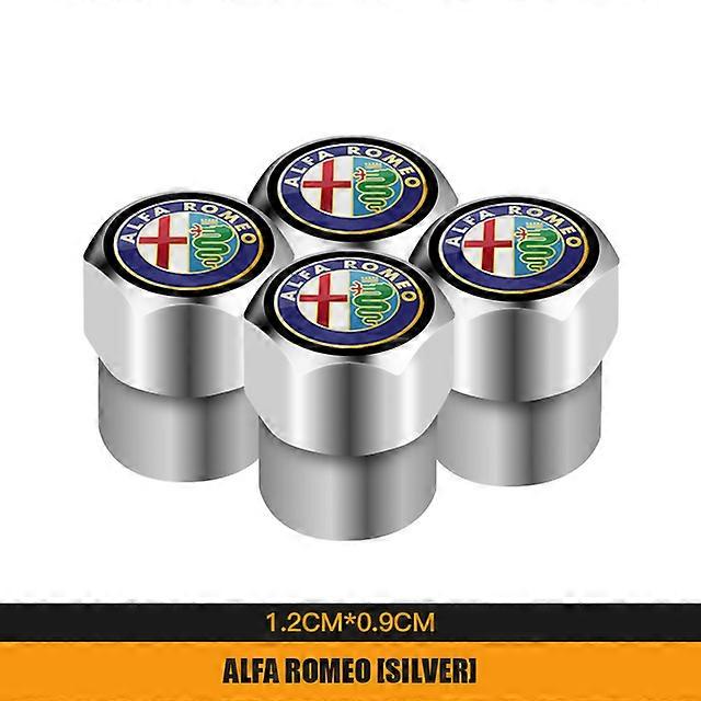 4Pcs Metal Tire Valve Caps Car Tyre Air Stems Cover For Alfa Romeo 159 147 156 GT Giulietta Mito Giulia Stelvio Disco Volante shry
