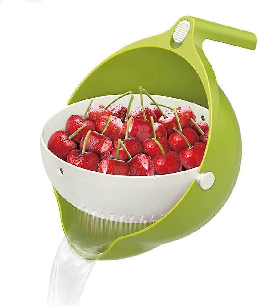 Multifunctional Kitchen Storage Container Double Layer Strainer Drain Basket Fruit Vegetable Washing Basin