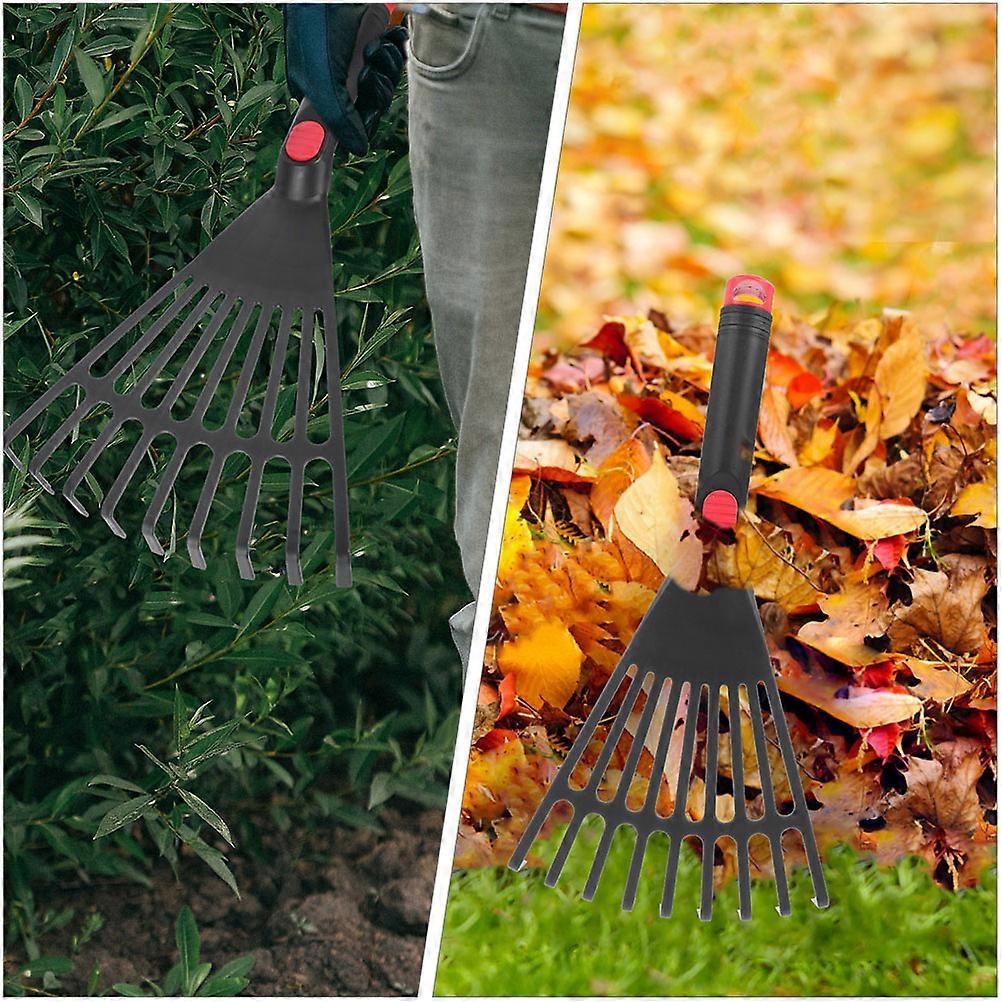 Leaf Rake Plastic Rake Gardening Rake Tool Small Garden Rake with Handle