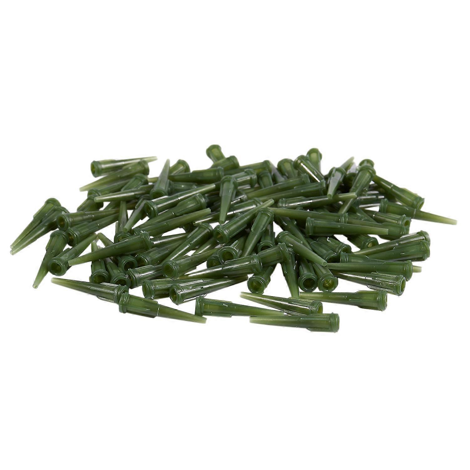 100 Pcs Green Plastic Tapered Pinhead Glue Liquid Dispenser Needles 14G