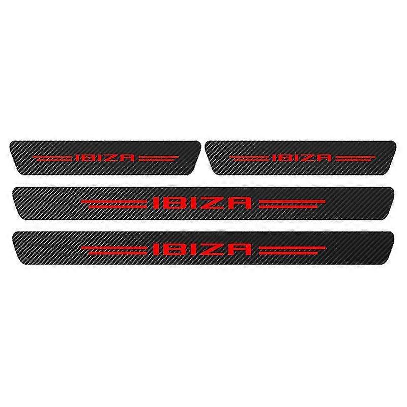 4 Pieces New Carbon Fiber Carbon Carbon Carbon Threshold Protector Surflure Door Threshold Plaque Garnish For Seat Ibiza 2014-2019