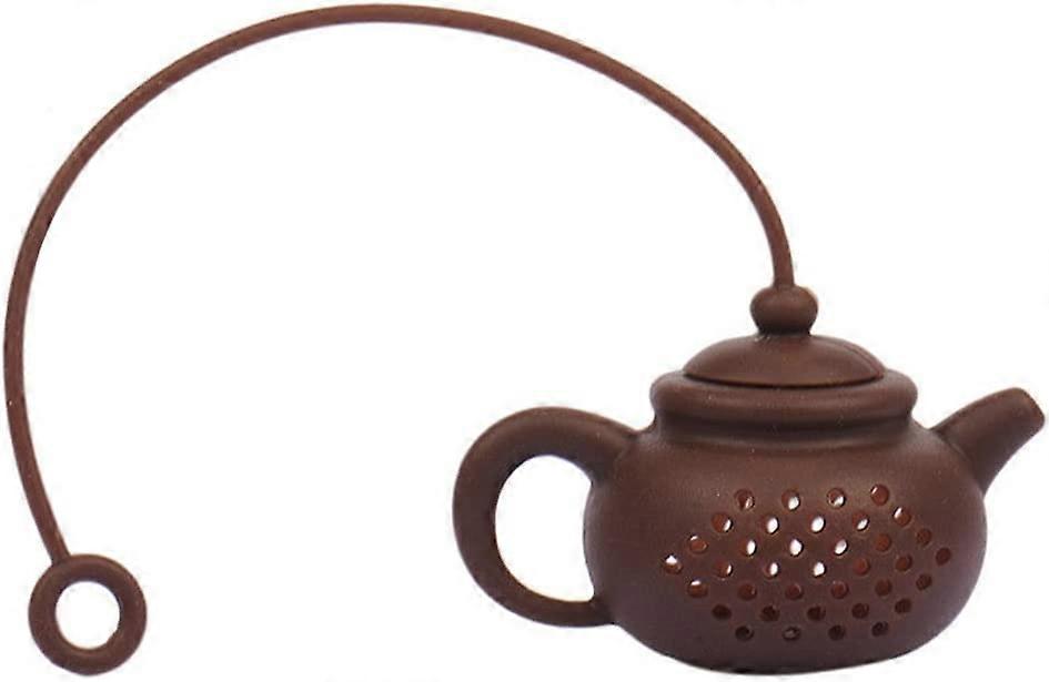 Silicone Teapot Shaped Tea Infuser with Leaf Filter - Coffee