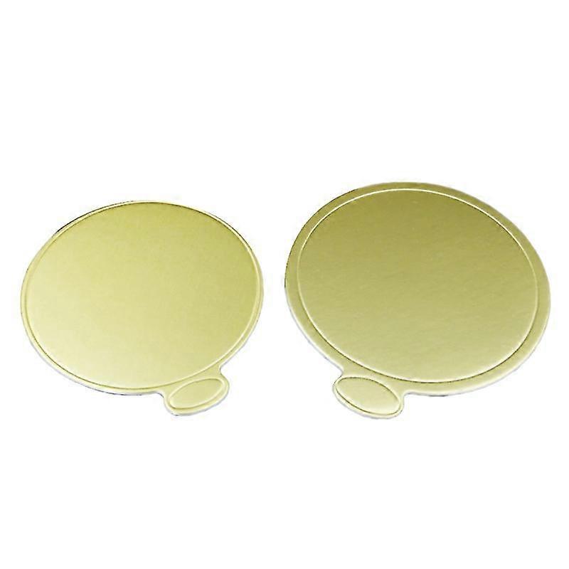 100 pcs golden mousse cake serving base round disposable single portion cake board cardboard cake base (8cm)