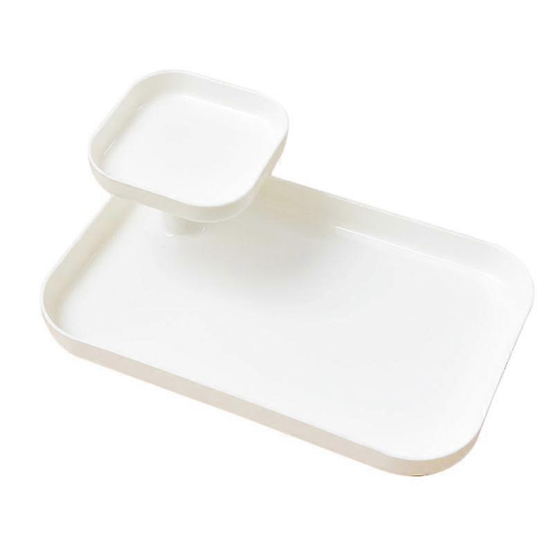 Plastic Creative Multi-Functional Desktop Organizer Sundries Storage Box Case (White)