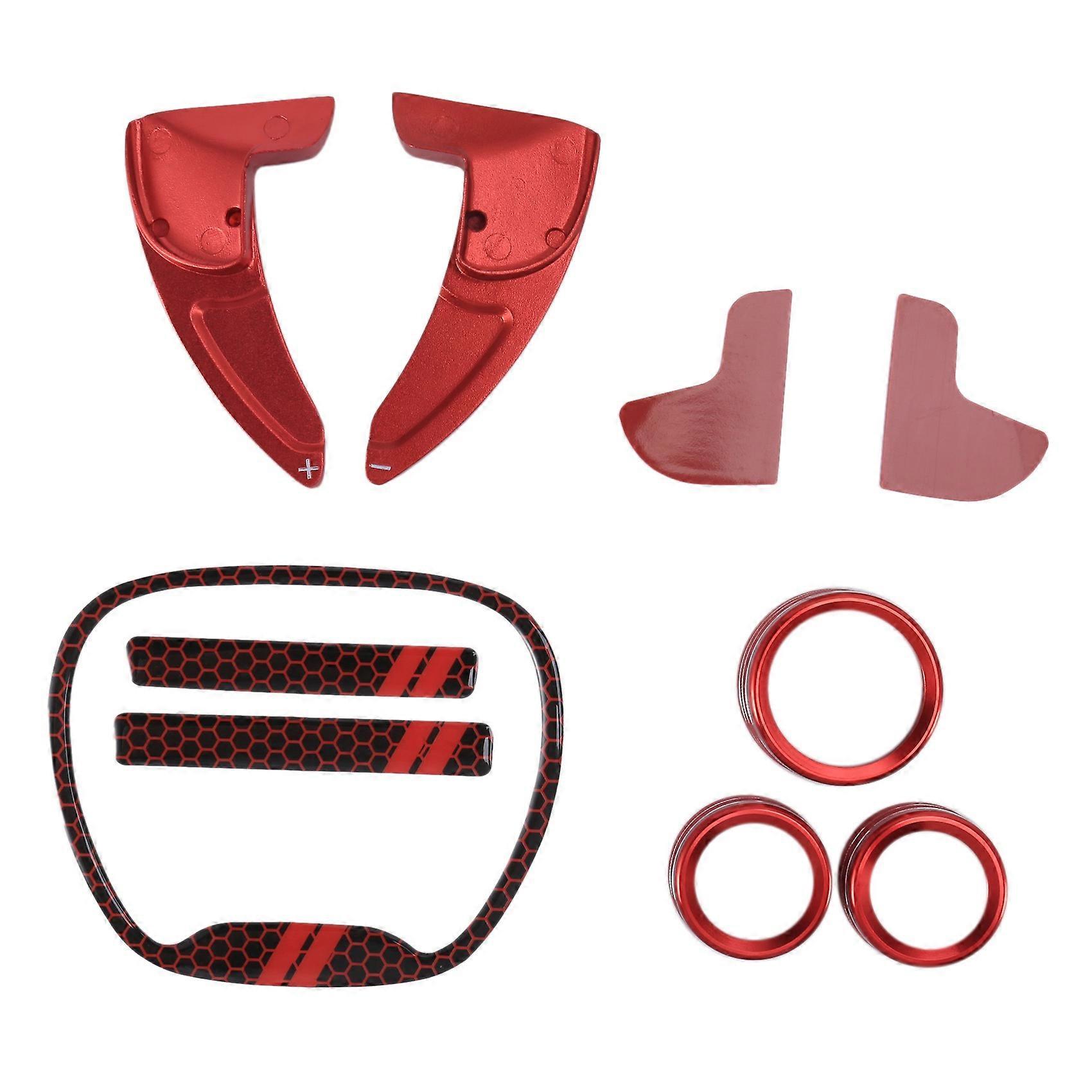 for Charger Durango 2015-2020 Steering Shift Paddle+Emblem Kit+ Conditioner Switch CD Button
