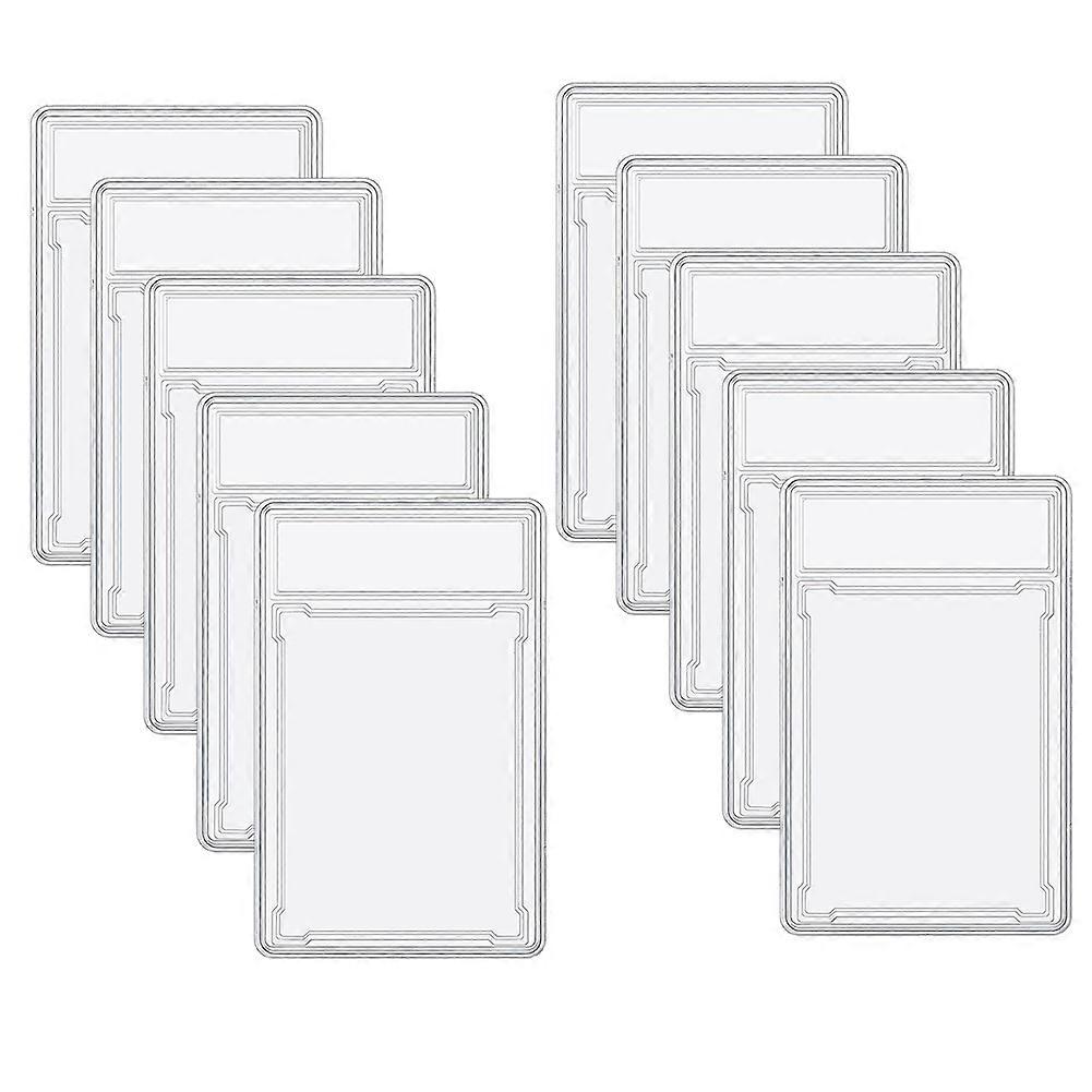 10 Pcs Trading Cards Protector Case Acrylic Clear Graded Card Holders with Label Position Hard Card Sleeves