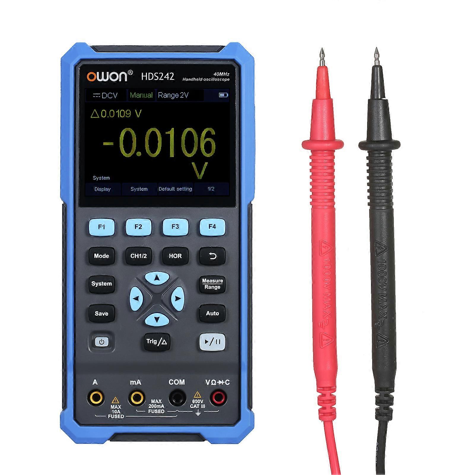 OWON Handheld Oscilloscope Multimeter 2CH 40MHz Bandwidth 20000 Counts 2-in-1 Digital Scope Meter with 3.5-inch LCD Color Screen for Automobile Mainte