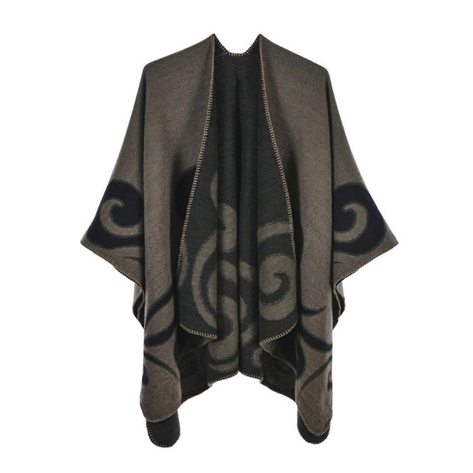 2021 Automne Hiver Poncho Capes Femmes Classique Châle Wraps Cardigans Loose Open Front Élégant