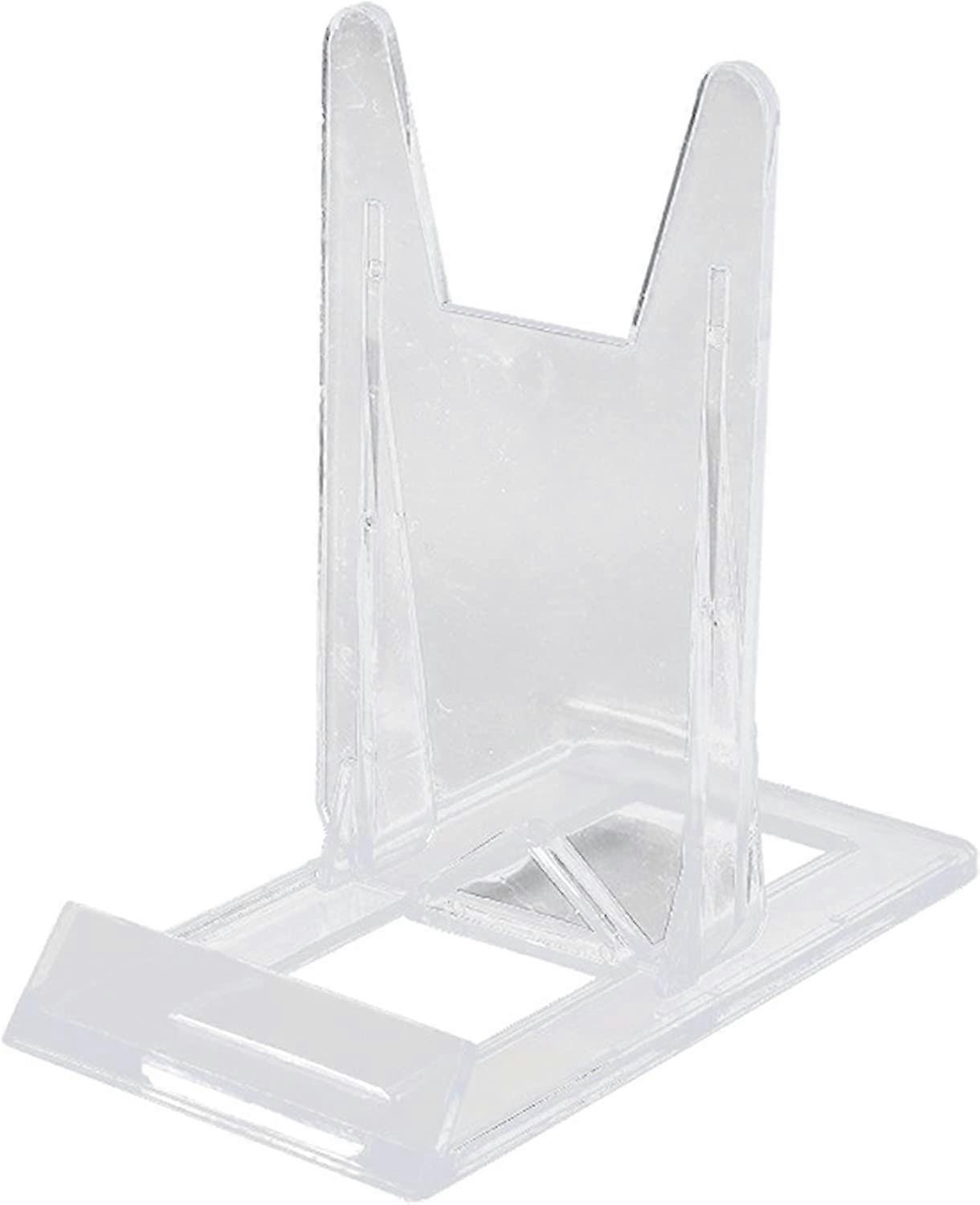 ZK- 6 Pieces Clear Bookshelf, Two Parts Adjustable Clear Plastic Display Stand Suitable for Displaying Books, Notebooks, Picture Albums