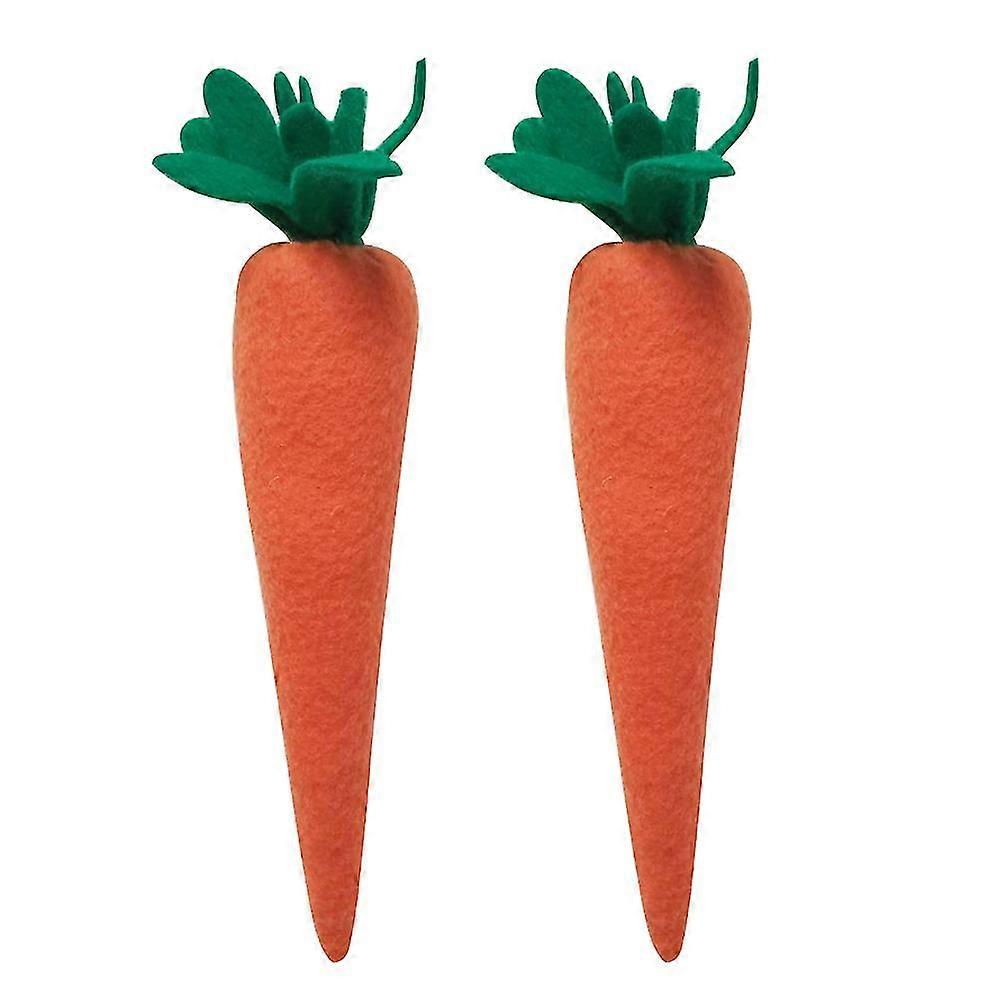 2 Pcs Pompones De Porristas Skitty Plush DIY Fabric Carrots Felt Ornament Fabric Easter Ornaments