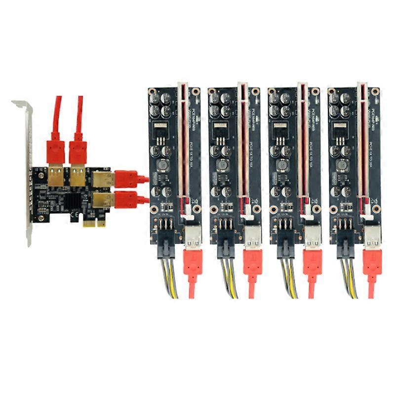 PCI-E PCIE Riser Card 1 to 4 USB3.0 Adapter Card Multiplier HUB PCI Express Riser 009S Plus Riser P