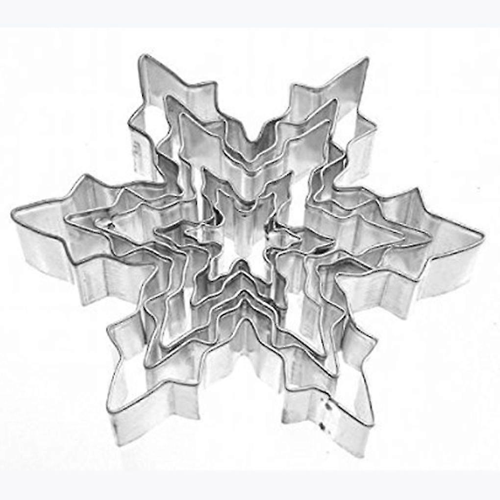 5pcs Snowflake Stainless Cookie Cutters Cake Baking Mould Cooking