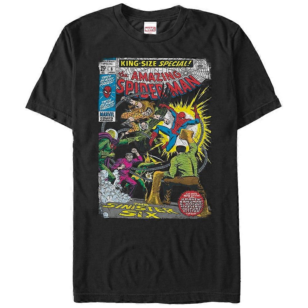 Men's Marvel Spider-Man Sinister Six Comic  Graphic Tee Black  LargeGYSUGF01