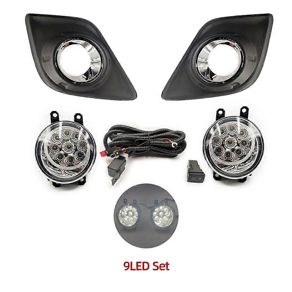 1 مجموعة الجبهة LED DRL مصابيح الضباب مصباح الضباب لتويوتا هيلوكس ريفو 2015 2016 2017 2018 الكروم تقليم مع تسخير الأسلاك غطاء مصبغة