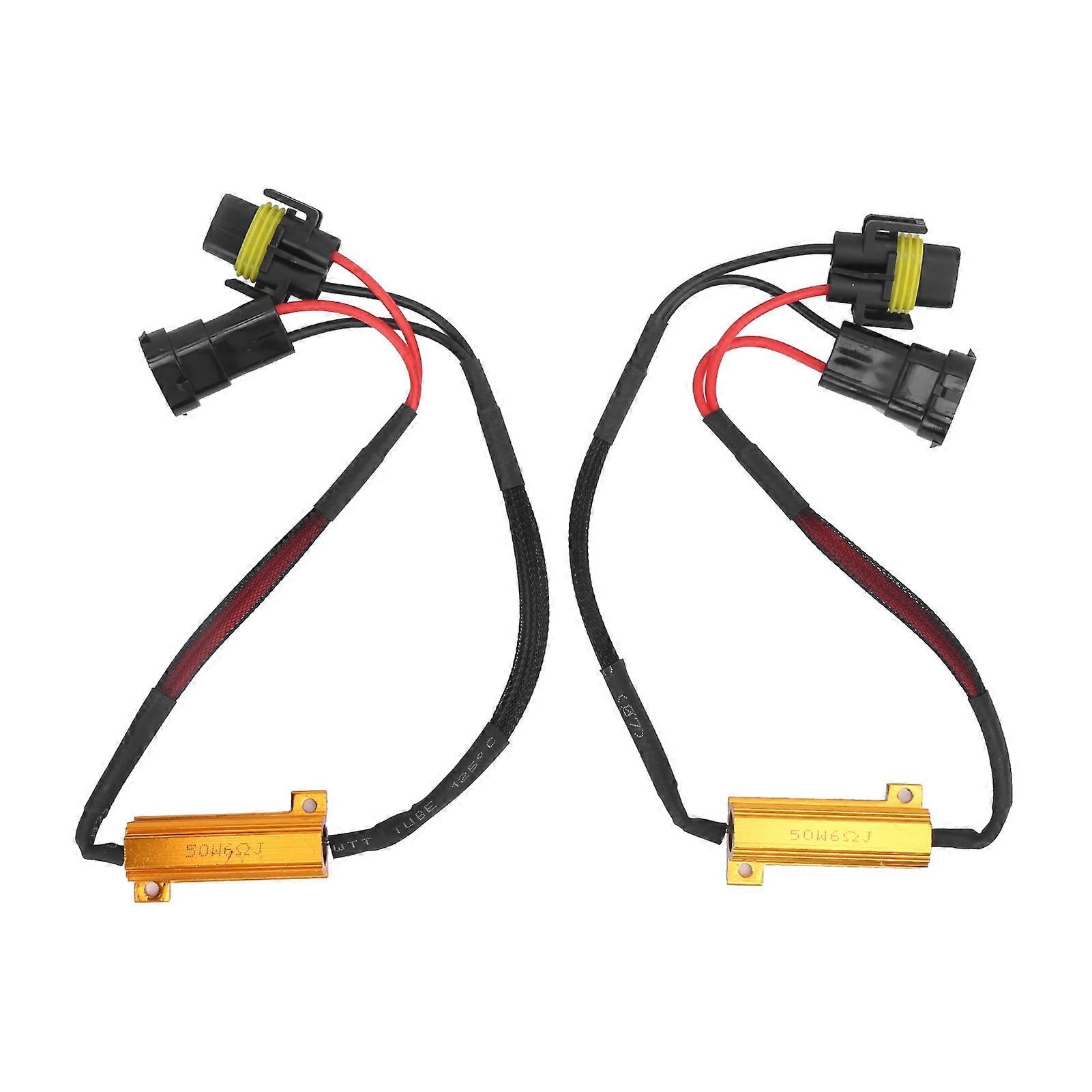 2pcs H11 LED Fog Light Decoder 50W 12V Load Resistor Auto Car Headlight Anti Flicker Canceller