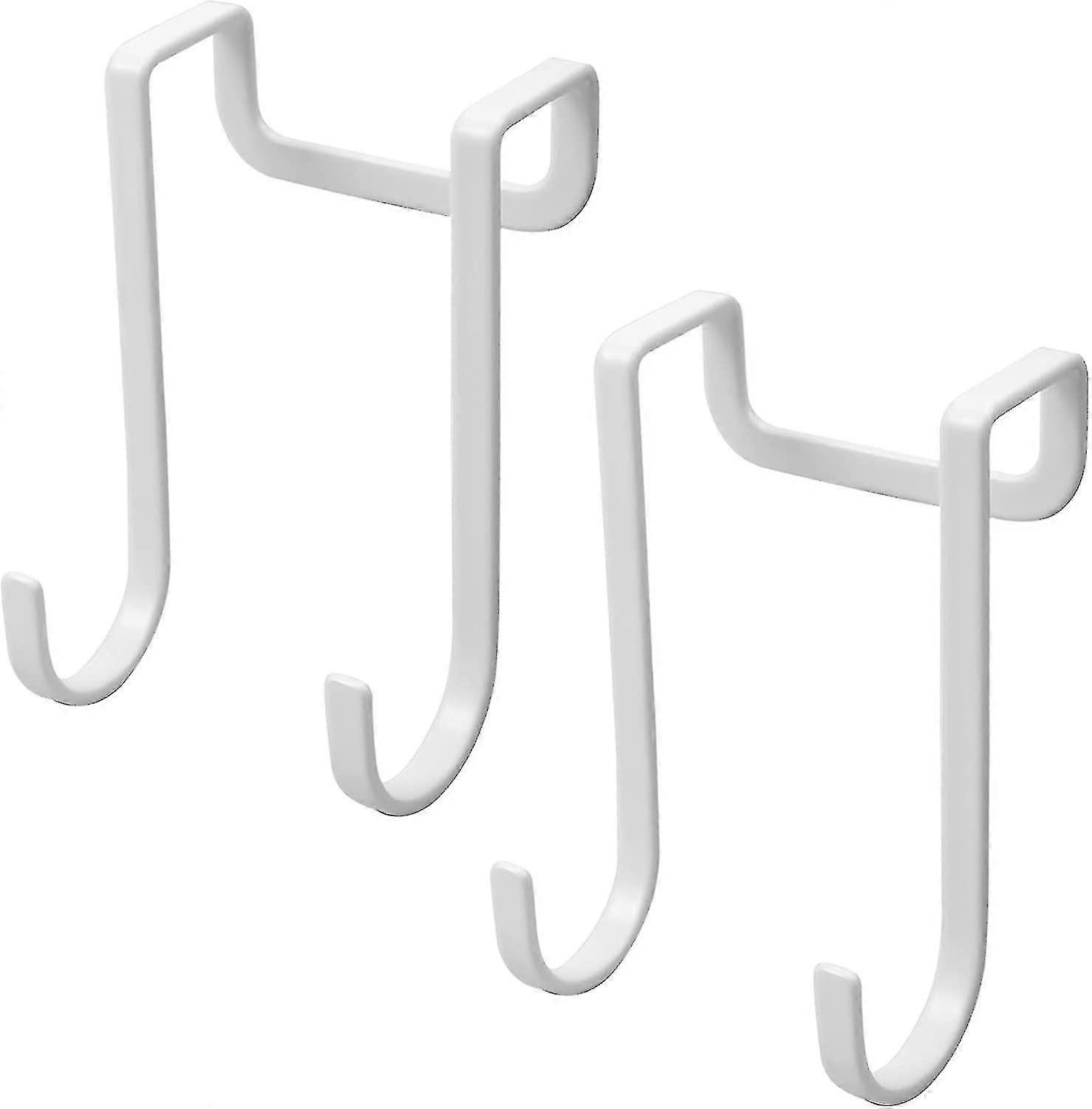 Wabjtam 2 Pieces Over The Door Hook, Reversible Hooks, Over The Door Hook, No Drilling Over The Door Hook, Z Shaped Door Hook, Hanging Coat Rack For D