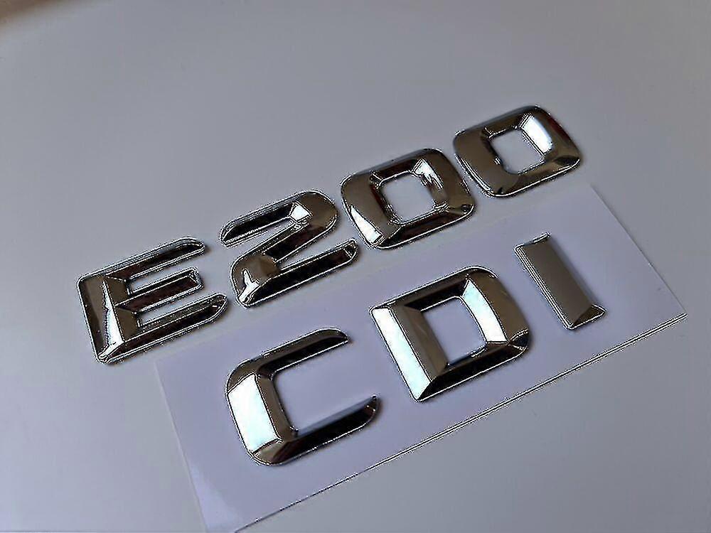 E200 Cdi Silver / Chrome Letter Number Rear Boot Badge Emblem E Class Mercedes