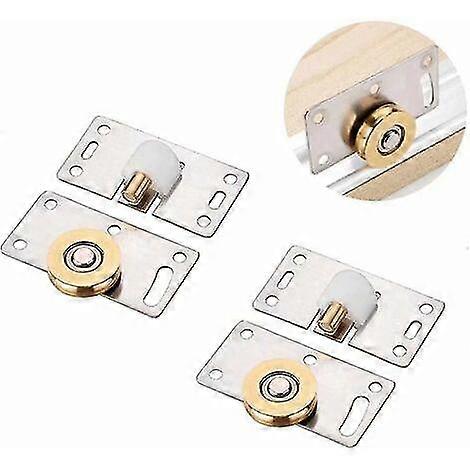 2 Pairs Sliding Door Roller Cupboard Sliding Pulley Door, Pulley Sliding Device Hardware Accessories, For Cupboard Wardrobe Cabinet