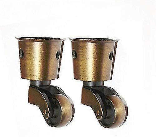 Set Of 2 Brass Casters, Heavy Load Capacity, Universal Furniture Casters