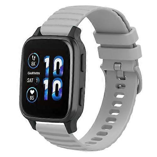 Para Garmin Forerunner Sq2 20mm Wavy Dot Pattern Solid Color Silicone Watch Band