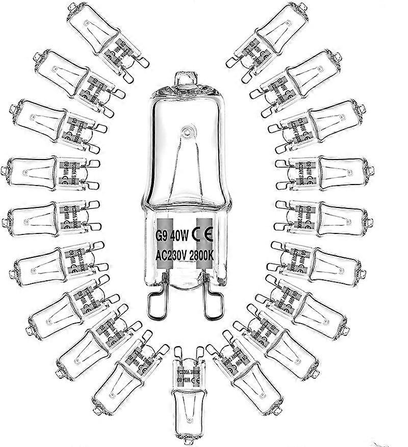 20pcs G9 Halogen Light Bulb 40w Dc230v Indoor Halogen G9 Lamp Crystal Bulb