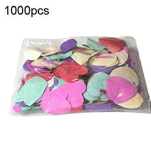 Hot 1000Pcs Biodegradable Rainbow Heart Paper Confetti Wedding Party Decorative