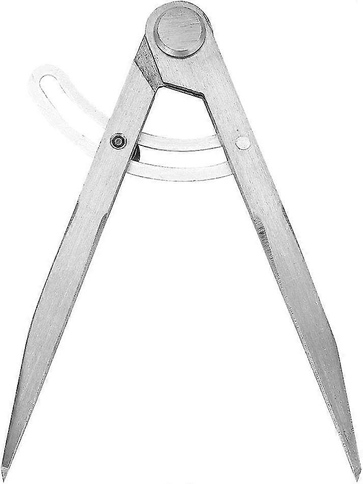 Professional Compass Tool Adjustable Lockable Steel Divider Leather Compass For Precision Compass Scriber Geometric Plotting (silver) (1pcs)