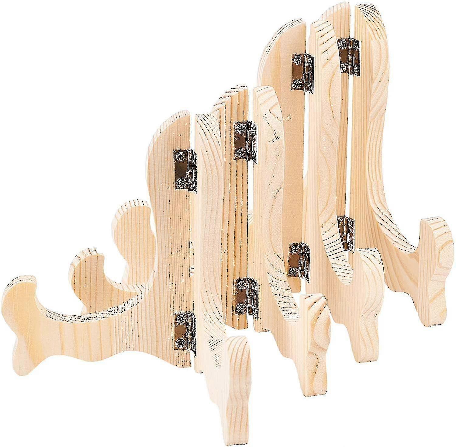 4pcs 2 Sizes Wood Easel Display Stand, 5.5''/4.7''(14cm/12mm) Small Plate Stands Wooden Easel
