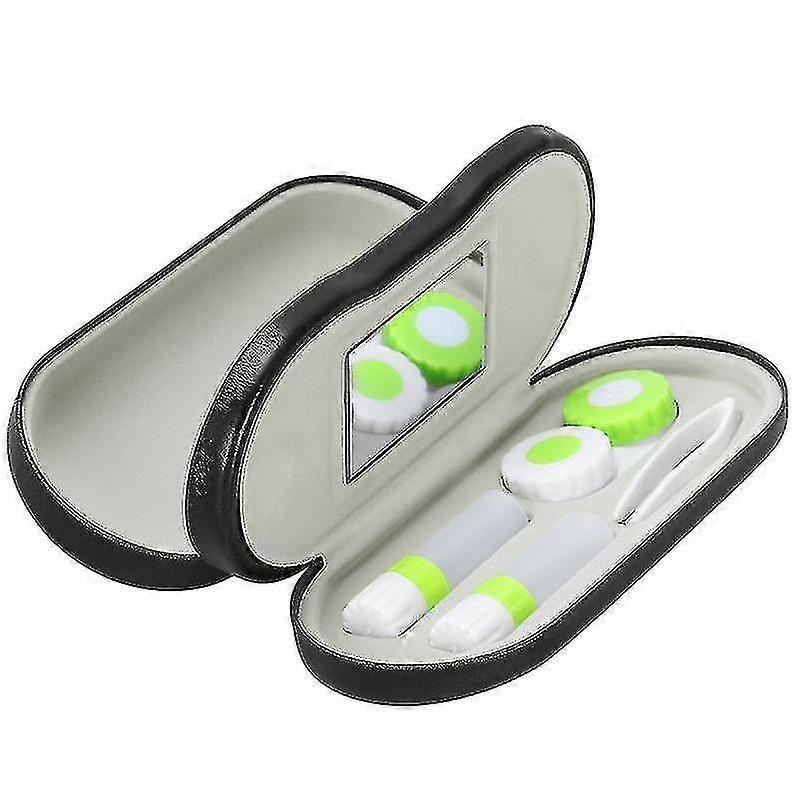 Rosenice 2-in-1 Eyeglass And Lens Case Double Use Portable For Home Travel Kit (black)