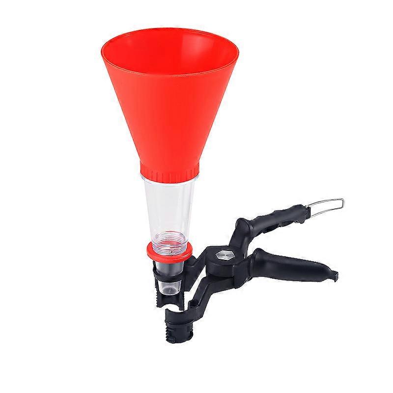 Oil Funnel, Universal Automobile Motor Oil Adjustable Funnel, Oil Funnel All-in-One Adapter (Funnel with Clamp Base)