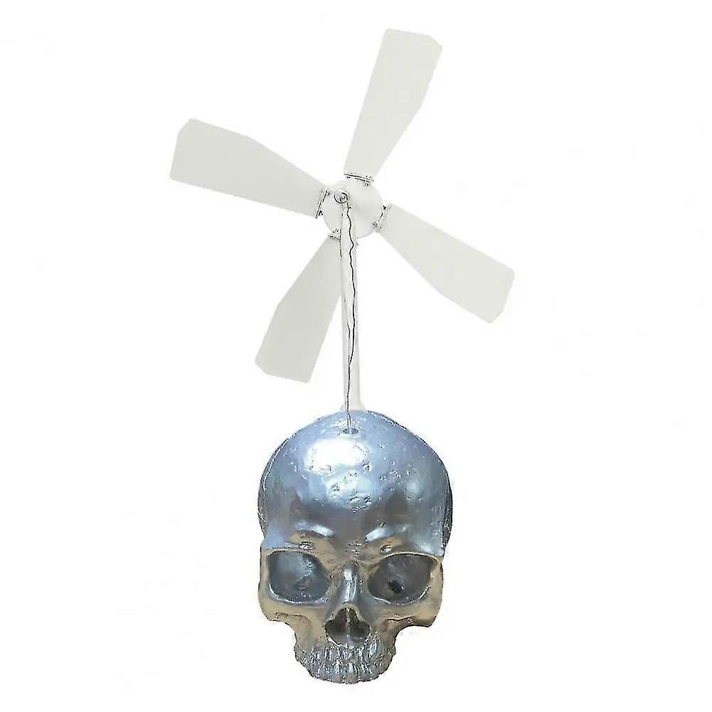 Skull Whirligig, 2024 New Skull Wind Spinner, Skull Windmill, Creative Skeleton Head Whirligig Wind Spinner, Outdoor Metal Power Sculpture