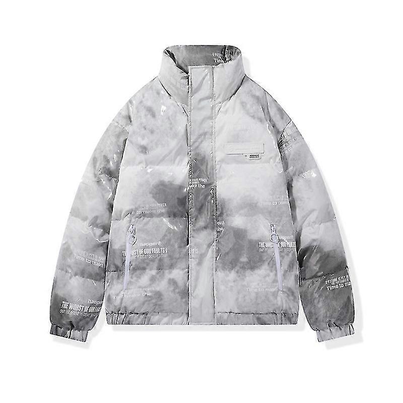 Men's Shiny White Duck Down Jacket Down Coat