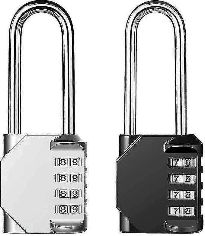 2 Pieces Code Padlock, 4 Digit Security Padlock, Waterproof Locker Padlock