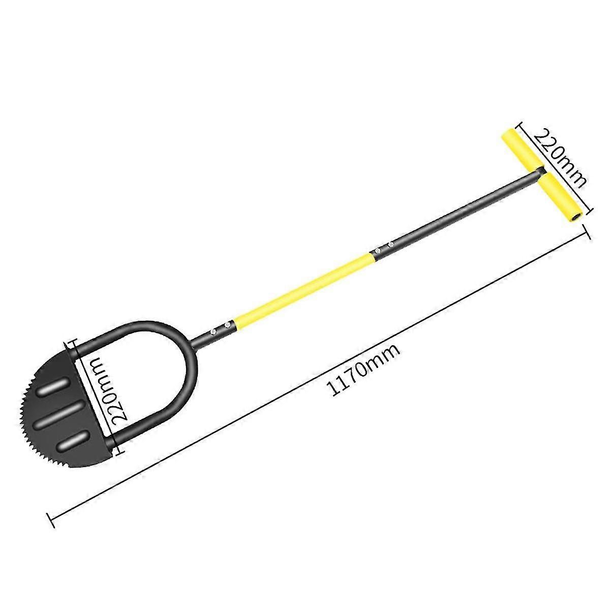 Saw-tooth Edger Lawn Tool, Half Moon Lawn Edger With T-grip, Sidewalk Grass Long Handled Step Edger, 38inch Black Yellow