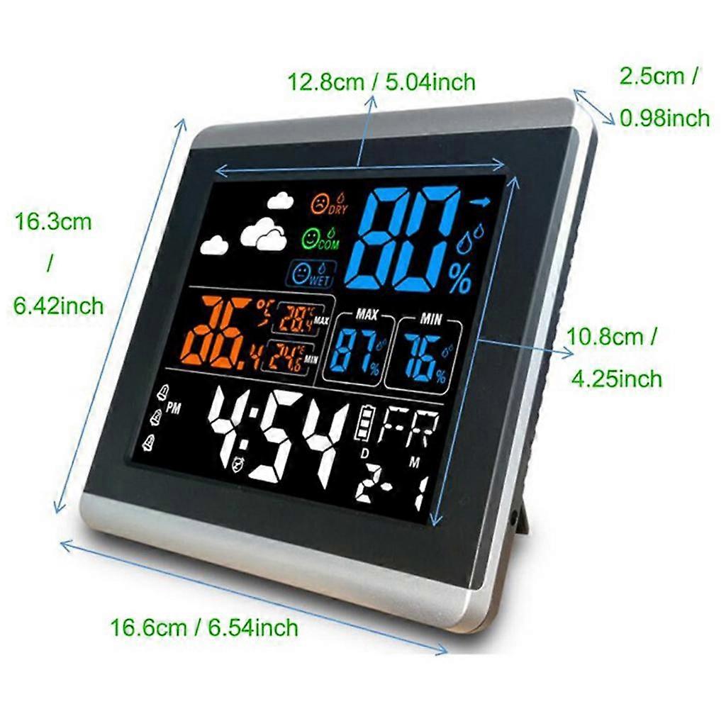 4xLarge Screen LCD Digital Alarm Clock with Temperature Calendar Hygrometer