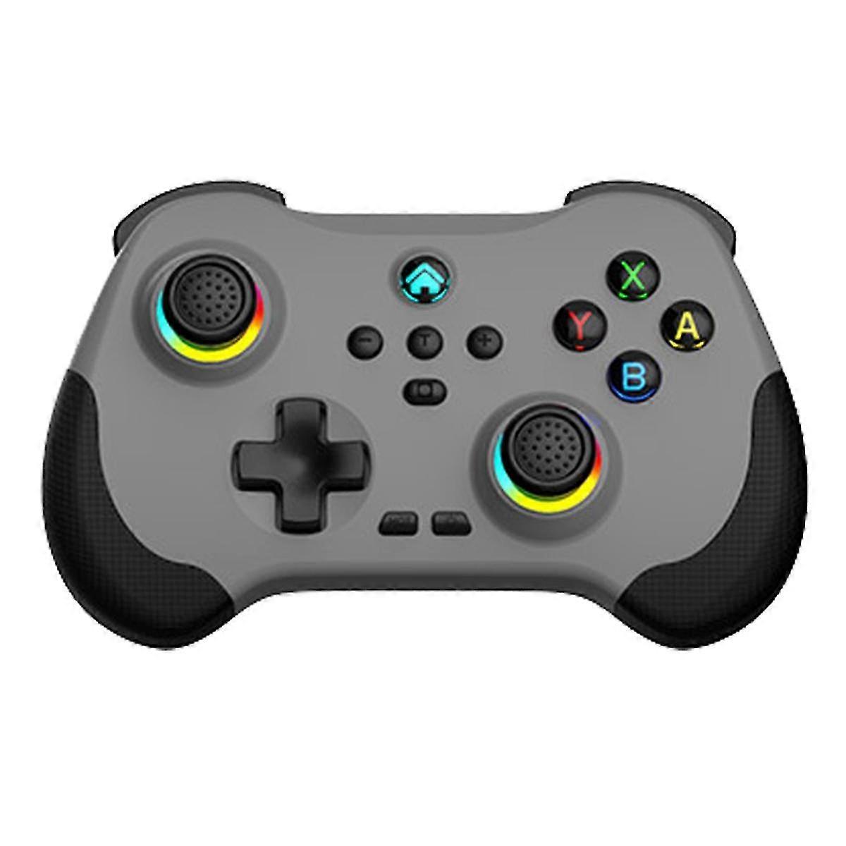 Wireless Game Controller Bluetooth 6-axis Motion Sensor Turbo Programmable Joystick For Switch Steam Pc Gray