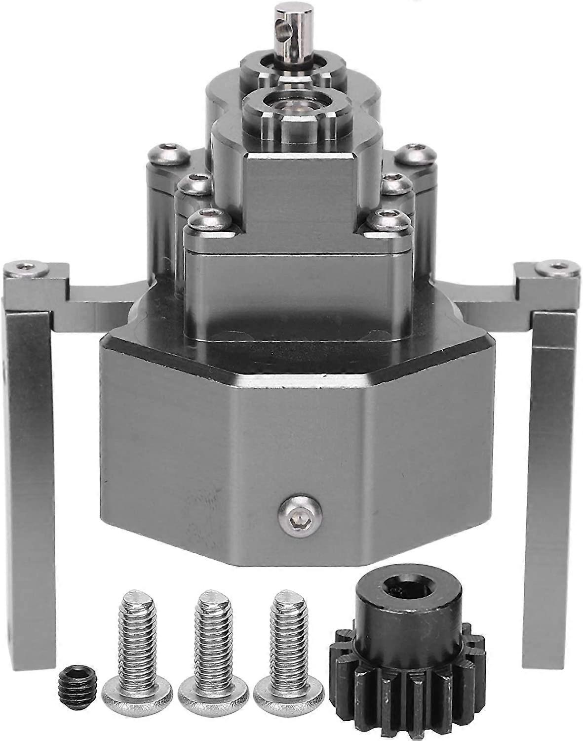 Stable Metal Front Gearbox Metal RC Front Gearbox Black Fine Workmanship Shock Absorption Design for 110 Rc Crawler(Black)
