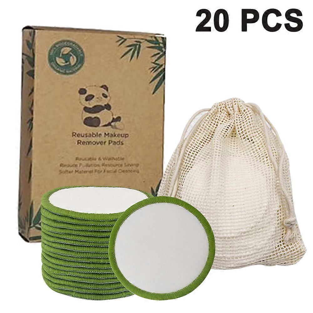 Washable Make-Up Pads, Reusable Cotton Pads, Made Of Bamboo Charcoal And Bamboo Fibres, Gentle Make-Up Remover Pads