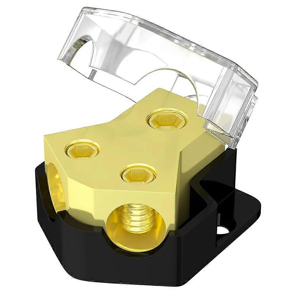 2 Way Power Distribution Block 0/2/4 AWG Gauge in 4/8/10 Gauge Out Car Audio Stereo Amp Distribution Connecting Block