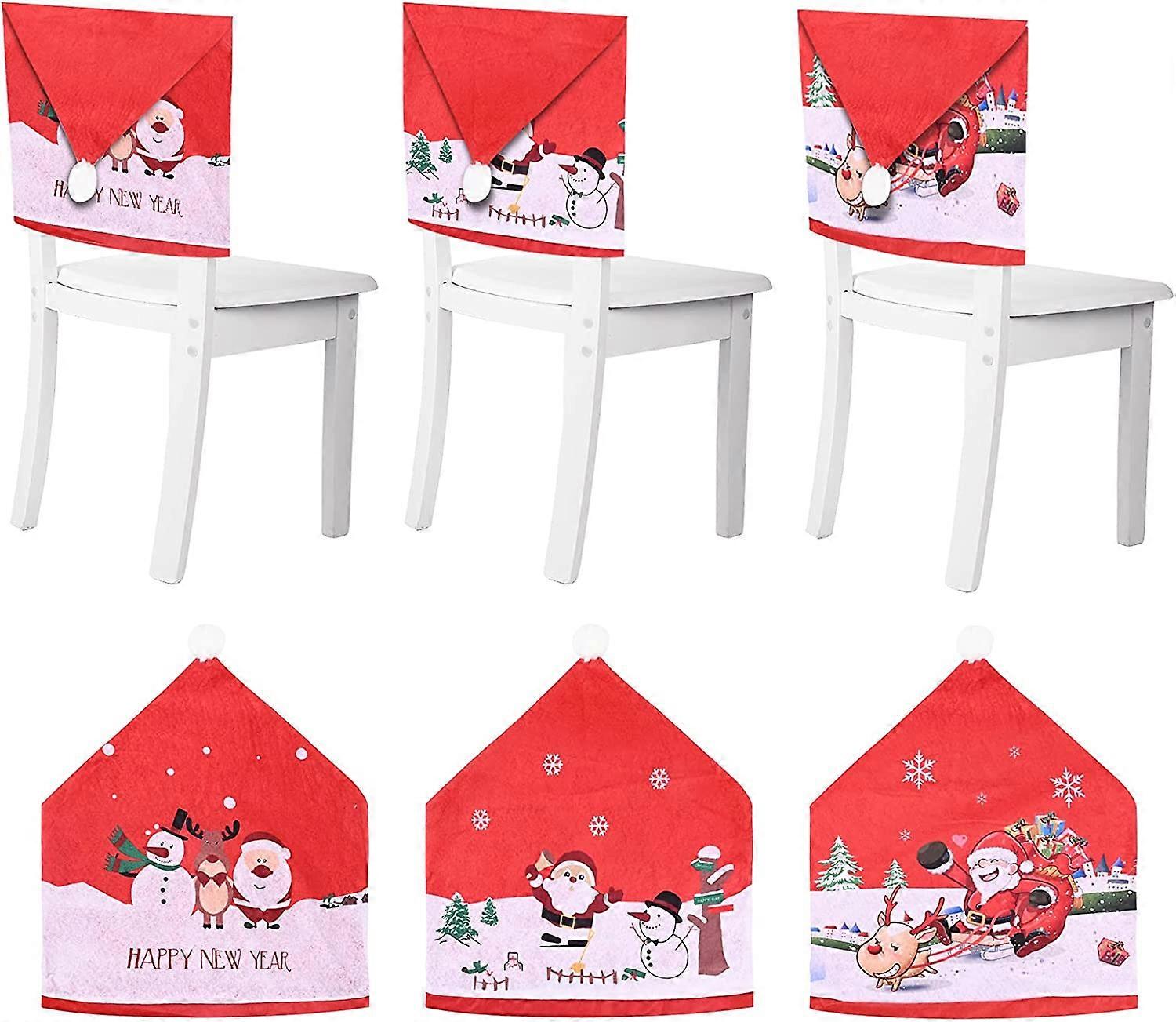 Lot de 6 housses de dossier de chaise de salle manger - Non tisses - Protection pour dossier de chaise de Nol - Dcoration d'htel