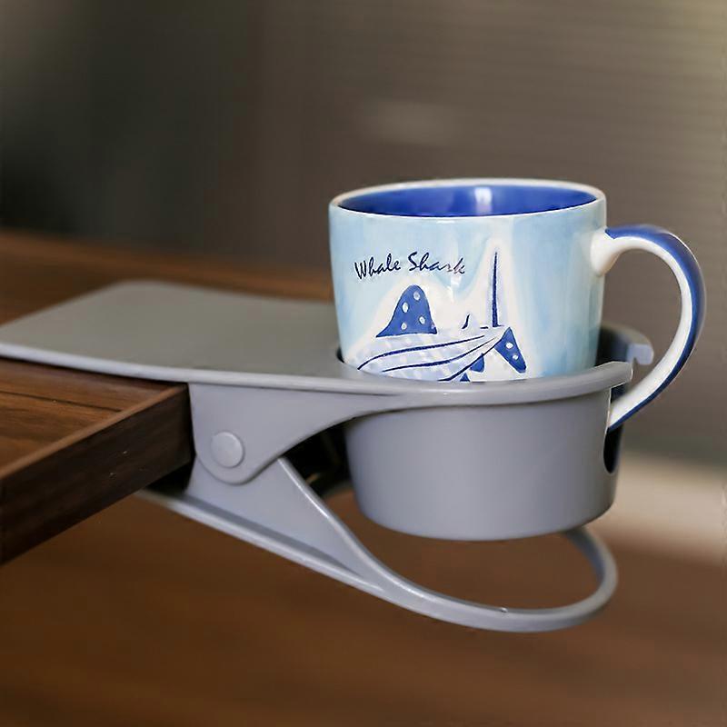 Gray Cardboard Cup Holder Desk Stand Clip