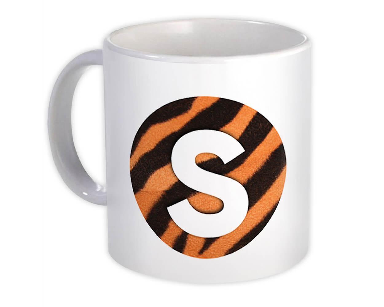 Gift Mug: Monogram Letter S Tiger